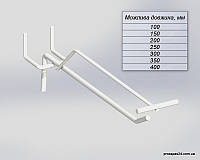 Крючок 400мм белый одинарный с ценникодержателем на перфорацию торговый стеллаж