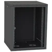 IPCOM 15U 600x600 Шкаф телекоммуникационный двери стекло (черный)