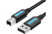 Кабель Vention USB type А 2.0 - USB type B для принтеров, МФУ 2.0 480 Мбит/с 2A 0.5 м Black (COQBD)