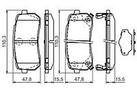 Колодки тормозные (задние) Hyundai H-1/ix55 07-/Kia Carnival 06-