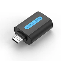 Переходник-адаптер Vention Micro-USB Male to USB 2.0 Female OTG 10W (2A/5V) 480 Мбит/с Black (CDVB0)