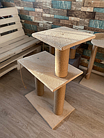 Кігтеточка з лежанками для кішок 85*55*35 см Бежевий