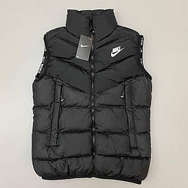 Жилетка чоловіча Nike чорного кольору безрукавки чоловічі модні жилетки весна осінь стьобана спортивна на хлопця