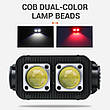 Ліхтар налобний K372-2COB(white+red), Motion Sensor, фото 10