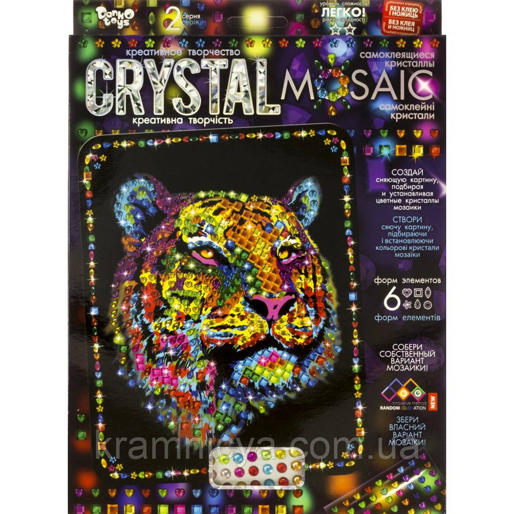 Мозаїка з кристалів Crystal Mosaic Тигр (CRM-02-01)