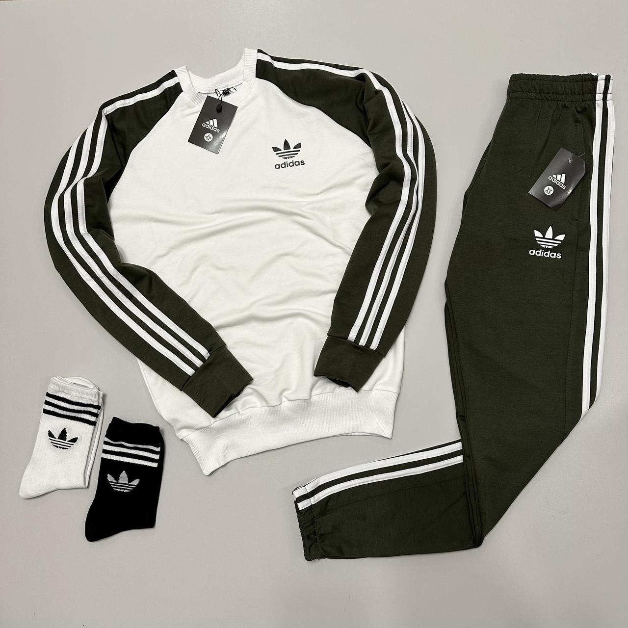 Спортивний чоловічий костюм Adidas з лампасами, Комплект чоловічої кофти та штани весна осінь костюм адідас модний