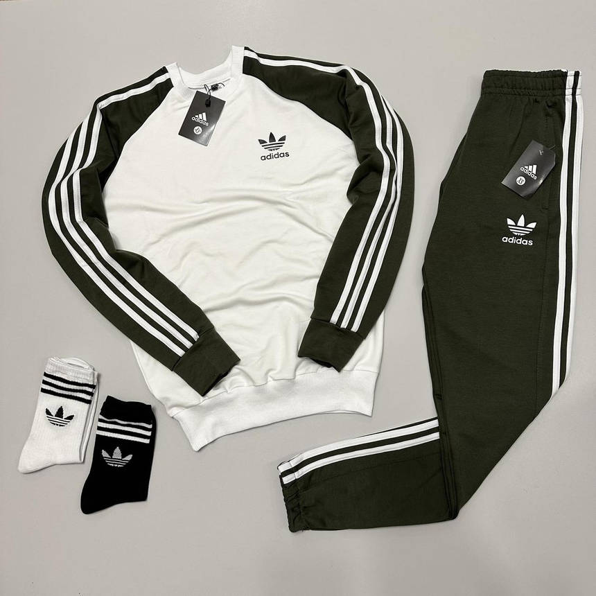 Спортивний чоловічий костюм Adidas з лампасами, Комплект чоловічої кофти та штани весна осінь костюм адідас модний, фото 1