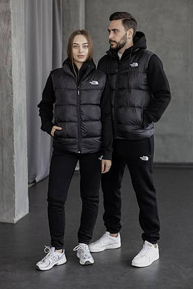 Зимовий чоловічий спортивний комплект із жилеткою 3в1 THE NORTH FACE спортивний комплект зип-худі штани жилетка, фото 4