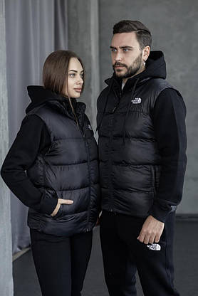 Зимовий чоловічий спортивний комплект із жилеткою 3в1 THE NORTH FACE спортивний комплект зип-худі штани жилетка, фото 5
