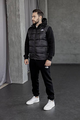 Зимовий чоловічий спортивний комплект із жилеткою 3в1 THE NORTH FACE спортивний комплект зип-худі штани жилетка, фото 3