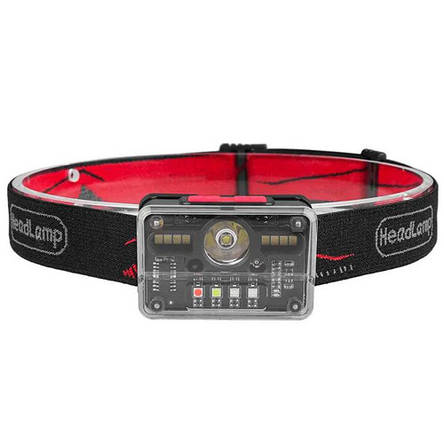 Ліхтар налобний M-006-XPG+8SMD+4SMD(white+red+ green+blue+UV), Motion Sensor, фото 1