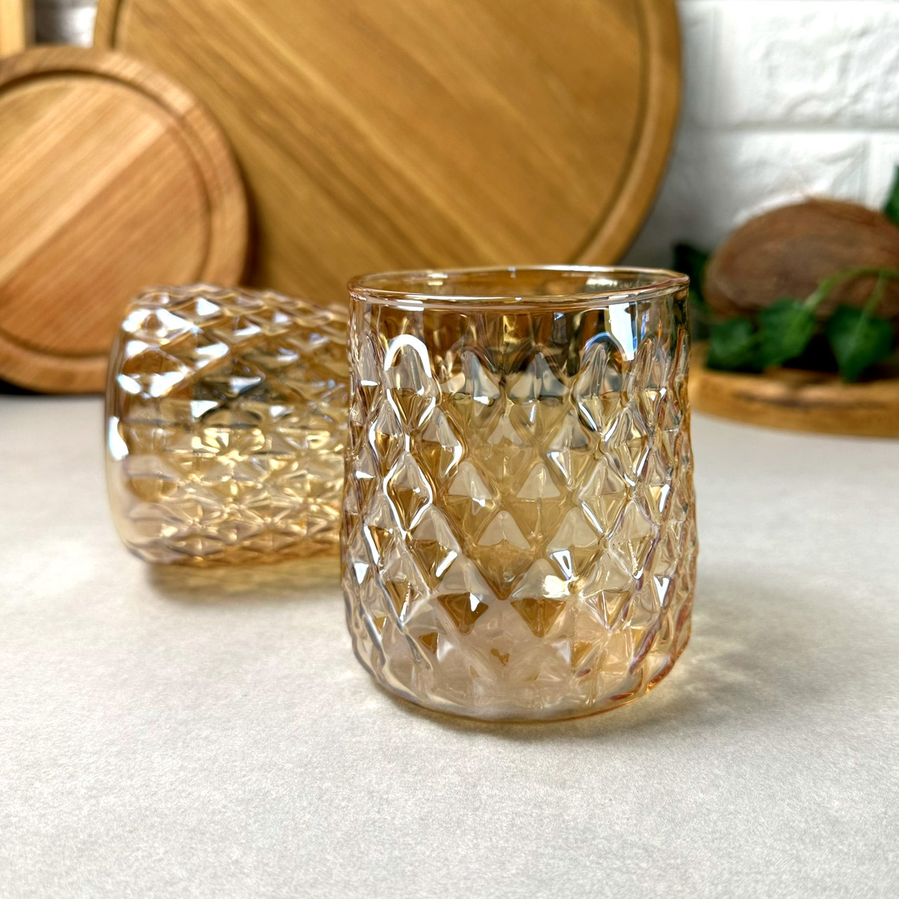 Низький стакан 380 мл Вінтаж Золотий Перламутр Amber