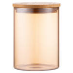 Банка для зберігання ARDESTO Golden Moon, кругла, 540 мл, скло, бамбук, фото 3