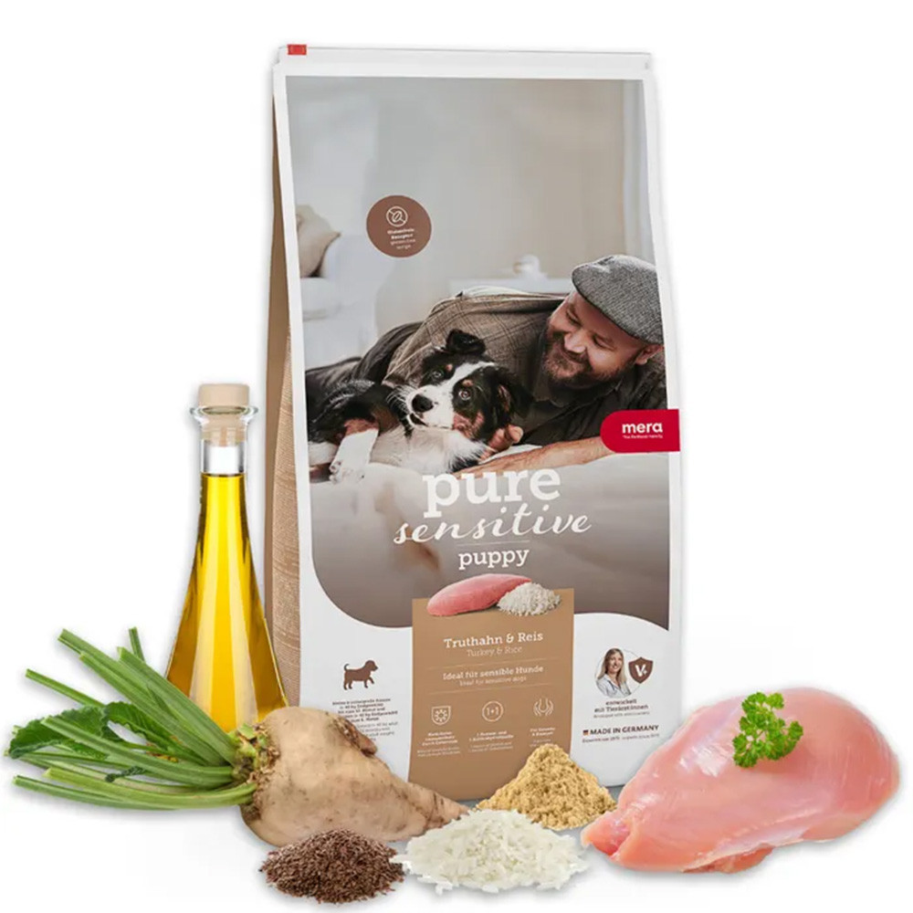 Сухий корм для цуценят з індичкою і рисом MERA pure sensitive Puppy & rice 1 кг