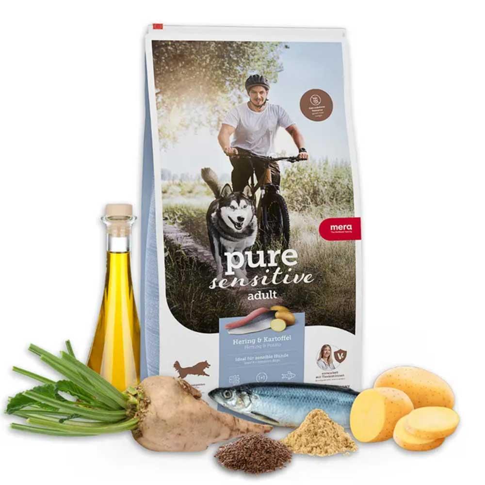 Беззерновий корм для собак з оселедцем та картоплею MERA Pure Sensive Fresh Meat Herring & Potoes 12,5 кг