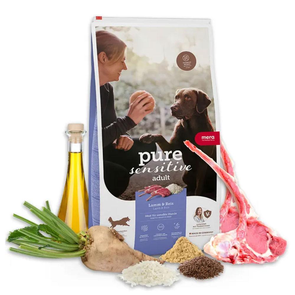 Сухий корм для собак з чутливим травленням з ягням і рисом Mera Pure Sensitive Lam & Reis 1 кг