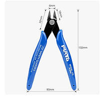Мини кусачки, бокорезы, режущий инструмент для разделки кабеля, цвет синий.