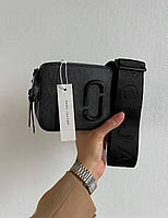 Женская кожаная сумочка марк джейкобс чёрная Marc Jacobs Black вместительная стильная сумочка через плечо