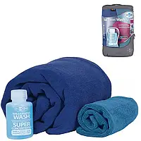 Набір: Рушник з мікрофібри + шампунь Tek Towel Wash Kit, L - 60х120см, Cobalt Blue від Sea to Summit (STS