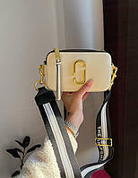 Женская сумочка марк джейкобс бежевая Marc Jacobs Light Beige молодёжная практичная сумочка через плечо