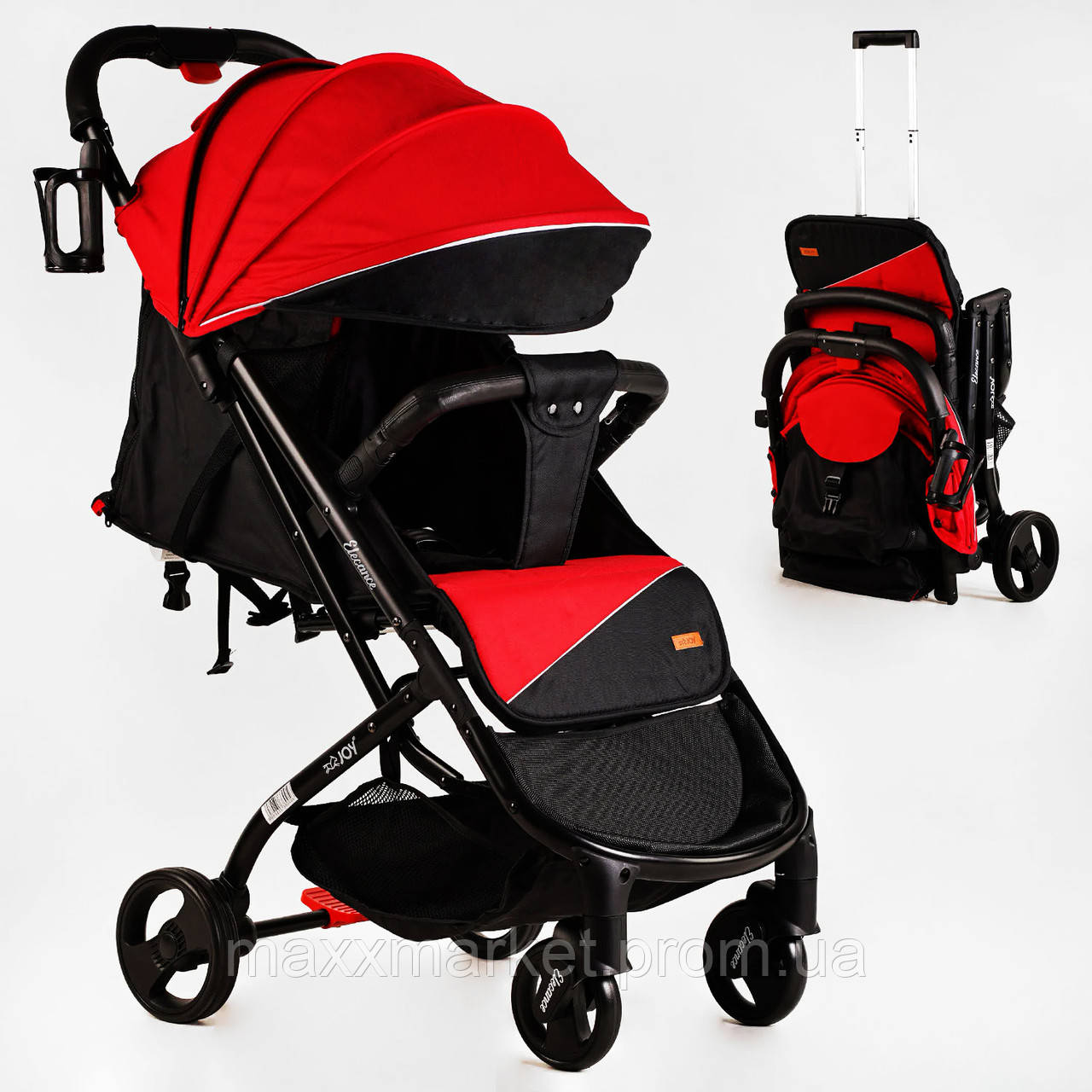 Коляска прогулочная детская JOY Elegans 30 кг Red and black 118556 ZR, код: 7750968 - фото 2 - id-p2110703097