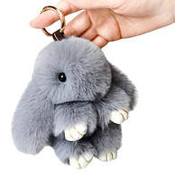 Брелок кролик Fluffy Rabbit серый 15CM