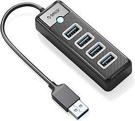 USB-концентратор Orico USB хаб USB 3.0 з кабелем 0,15 м 5 Гбіт/с Black (PW4U-U3-015-BK)