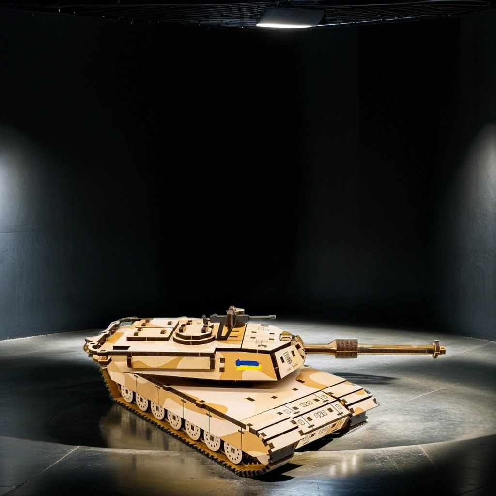 Дерев'яна модель та конструктор американського танка "Абрамс" на 187 деталей