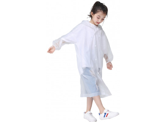 Детский плащ-дождевик с капюшоном OKI белый LP, код: 7743713 - фото 2 - id-p2110695358