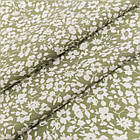 Відріз 1,5м штапель принт квіточки на оливковому