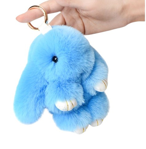 Брелок кролик Fluffy Rabbit блакитний 15CM