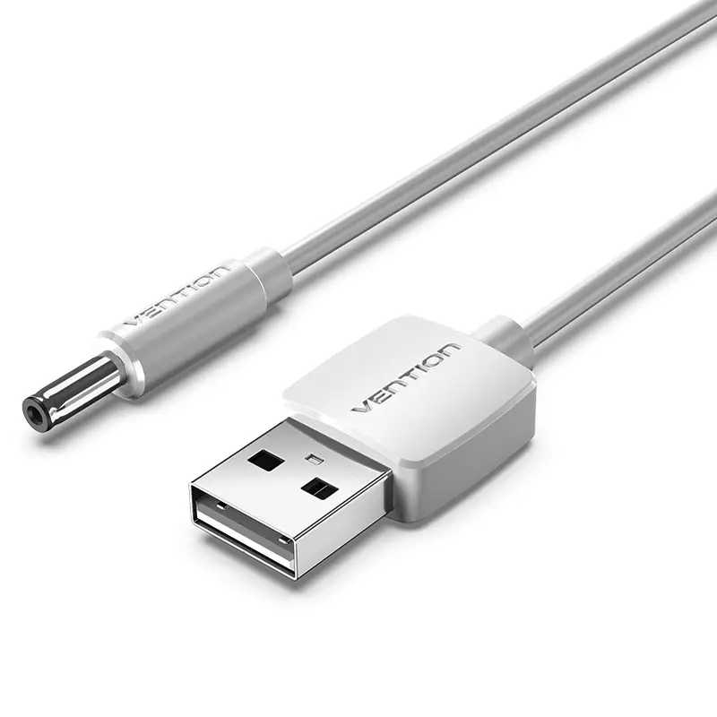 Кабель живлення Vention DC 3.5 мм х 1.35 мм — USB 5 V 2 A для заряджання для роутера, спліттера 1.5 м White (CEXWG), фото 1