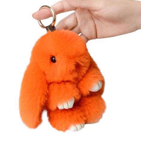Брелок кролик Fluffy Rabbit оранжевий 15CM, фото 1