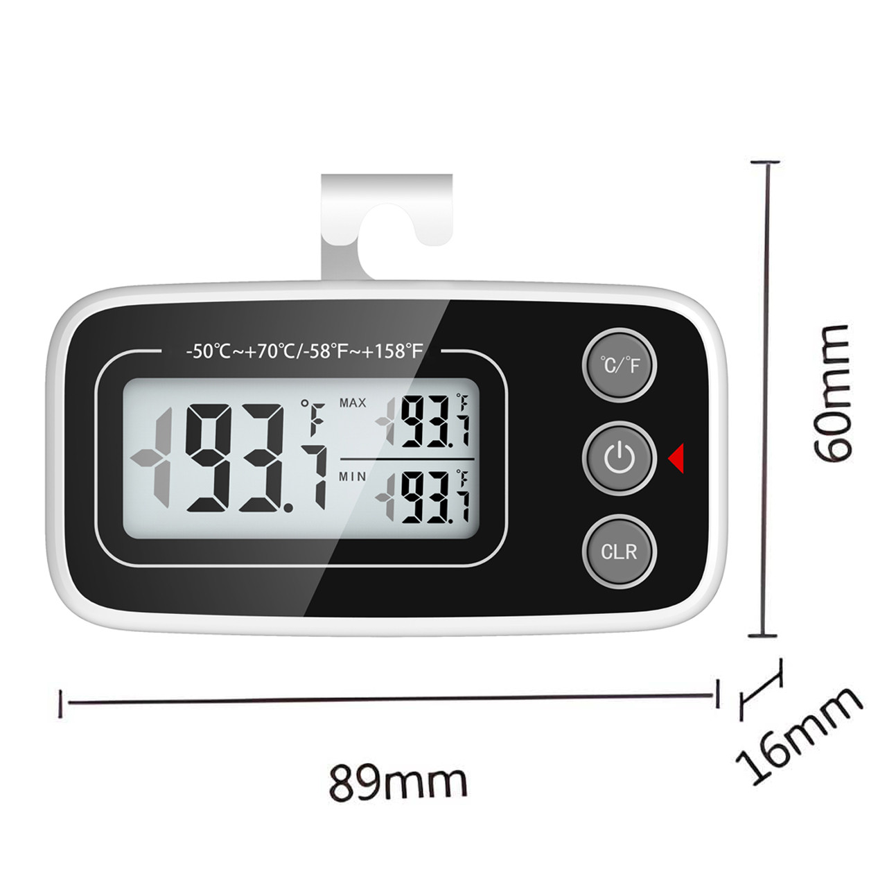 Цифровой термометр для холодильника морозильника с крючком и магнитом UChef A1023 Белый чер ZR, код: 7444723 - фото 3 - id-p2110703377