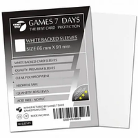 Протектори Games 7 Days Premium white backed sleeves 66 x 91 mm