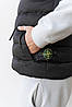 Черная жилетка мужская Stone Island жилет спортивный демисезонная безрукавка на мужчину с карманами, фото 6