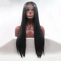 Парик ZADIRA черный женский реалистичный на сетке длинный LP, код: 7728614