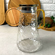 Скляний глечик 1.8 л із золотистою кришкою Bojo, фото 2