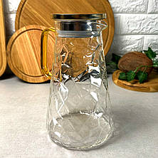 Скляний глечик 1.8 л із золотистою кришкою Bojo, фото 3