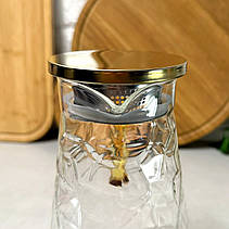 Скляний глечик 1.8 л із золотистою кришкою Bojo, фото 5