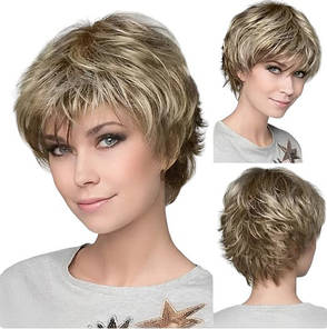 Перука коротка темний блонд, термоволокно HAIRJOY VC A2 /1103А, фото 1