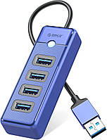 USB-концентратор Orico USB хаб USB 3.0 с кабелем 0,15 м 5 Гбит/с Blue (ORICO-PW4U-U3-015-BL-EP)