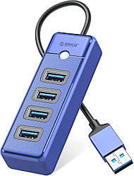 USB-концентратор Orico USB хаб USB 3.0 з кабелем 0,15 м 5 Гбіт/с Blue (PW4U-U3-015-BK)