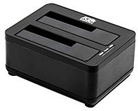 Док-станція 2.5"/3.5" SATA HDD/SSD, USB 3.0 2 слоти, чорний Agestar 3UBT8 (Black) — MiniLavka