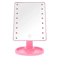 Настольное зеркало с подсветкой HLV Large 16 LED Mirror 5308 Pink LP, код: 8381091