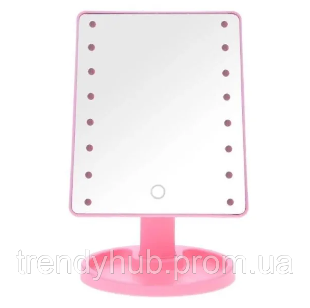 Настольное зеркало с подсветкой HLV Large 16 LED Mirror 5308 Pink LP, код: 8381091 - фото 1 - id-p2110729016