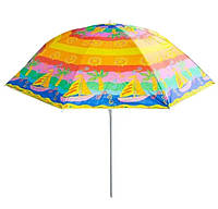 Пляжный зонт с наклоном Umbrella Anti-UV от УФ излучения Ø200 см Пальмы с радугой 127-1252727 ZR, код: 8037963