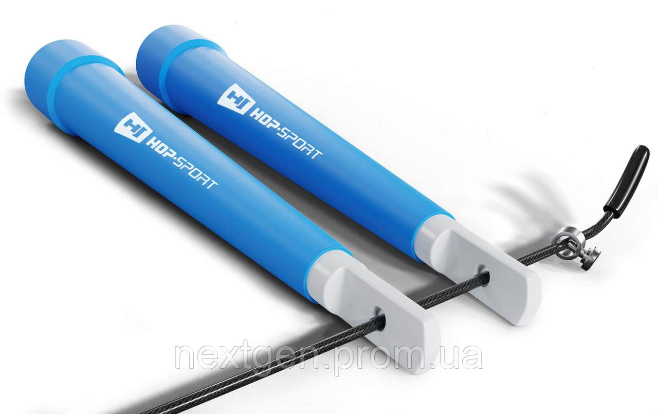 Скакалка Hop-Sport Crossfit с пластиковыми ручками HS-P010JR голубая KN, код: 6596871 - фото 2 - id-p2110737698