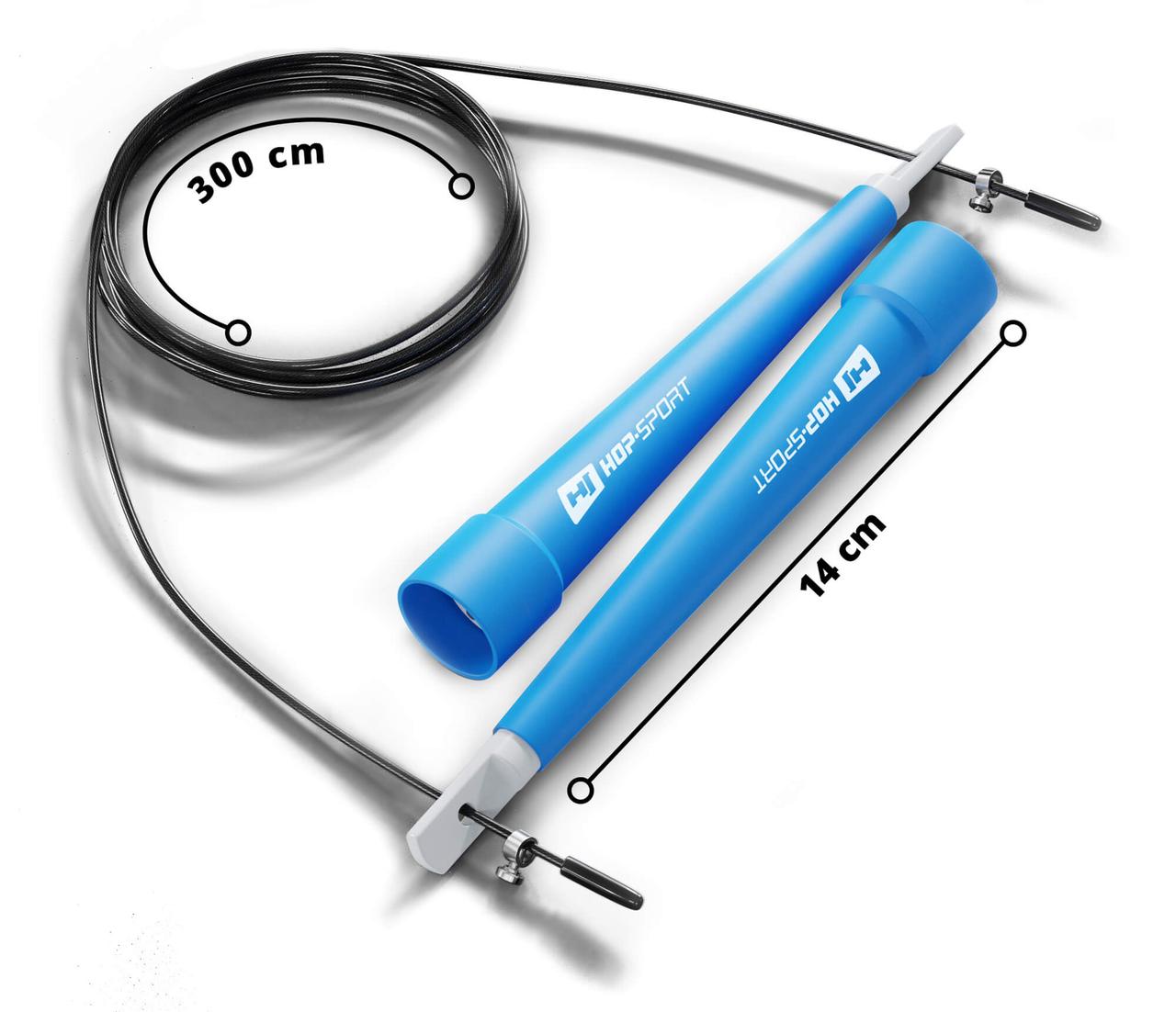 Скакалка Hop-Sport Crossfit с пластиковыми ручками HS-P010JR голубая KN, код: 6596871 - фото 4 - id-p2110737698