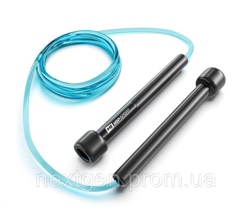 Скакалка Hop-Sport Crossfit NEW з пластиковыми ручками HS-P025JR синяя KN, код: 6637442 - фото 2 - id-p2110737699